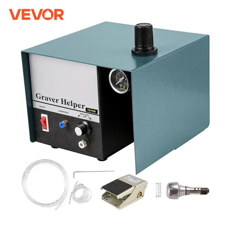 VEVOR Pneumatic Engraver Single Ended 1400RPM Jewelry Pneumatic Impact Graver Engraving Machine for Carving Mosaic DIY Craft