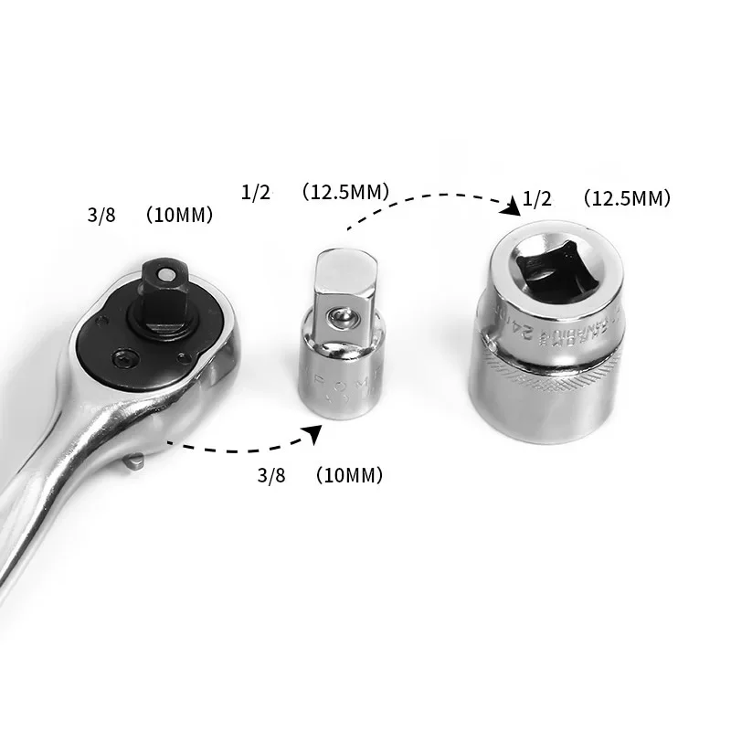 Adaptateur de manchon à cliquet pour prise de transfert, convertisseur Spblown Drive, tête de connexion, pièce d'extension de joint universel, 1/2, 1/4, 3/8