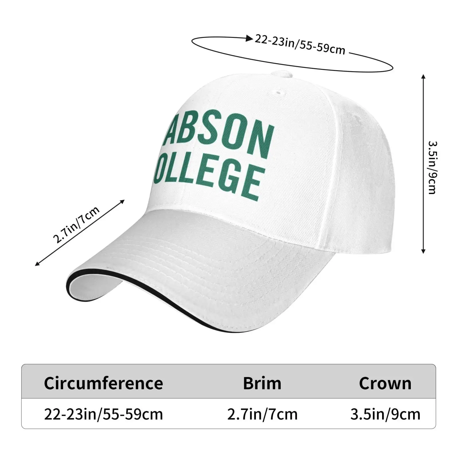 Babson College Logo Unisex classico cappello regolabile moda Casquette per uomo donna bianco