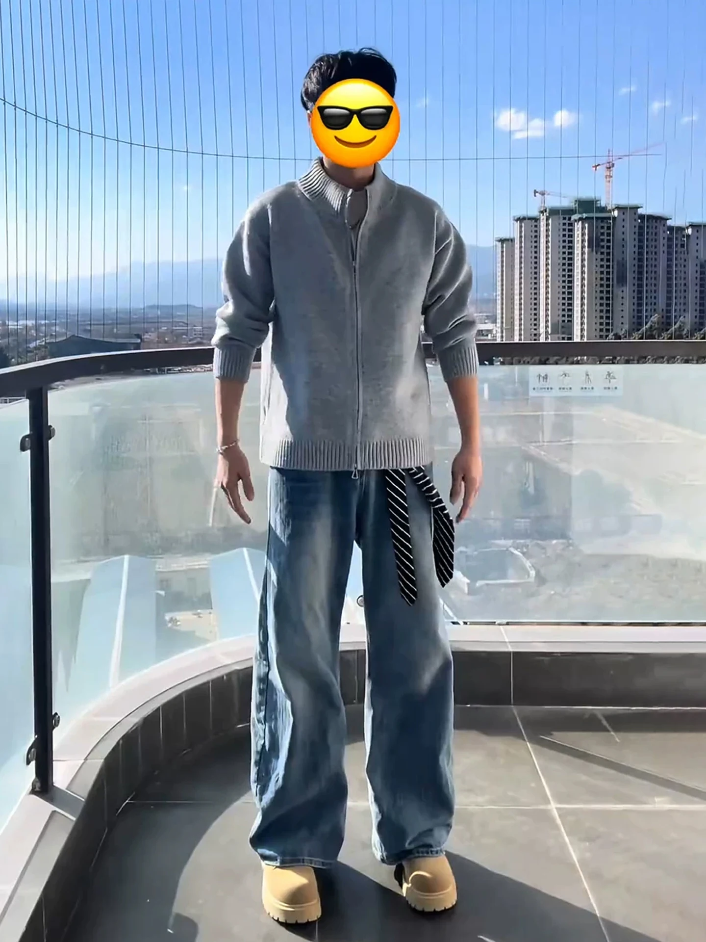 

Мужской утепленный вязаный свитер Rimo King AnYu с двойной молнией, зимняя верхняя одежда, повседневный кардиган на молнии с длинными рукавами