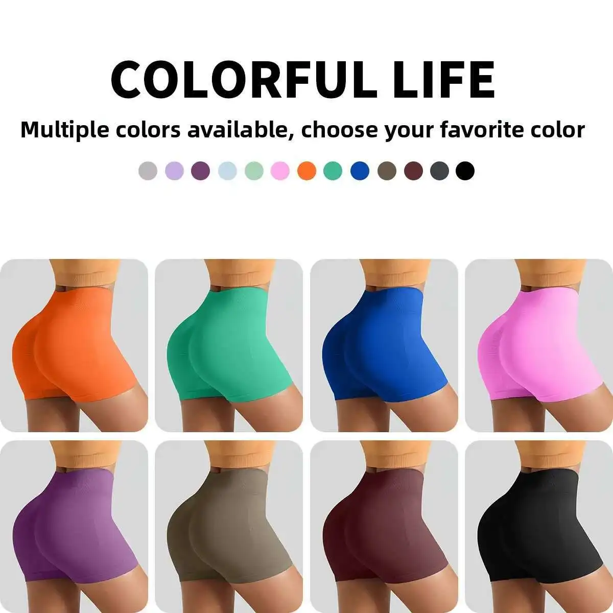 2025 Pantaloncini da yoga senza cuciture Materiale sottile Vita alta Sollevamento Alta elasticità per la corsa Design a tre punti Ideale per gli sport fitness