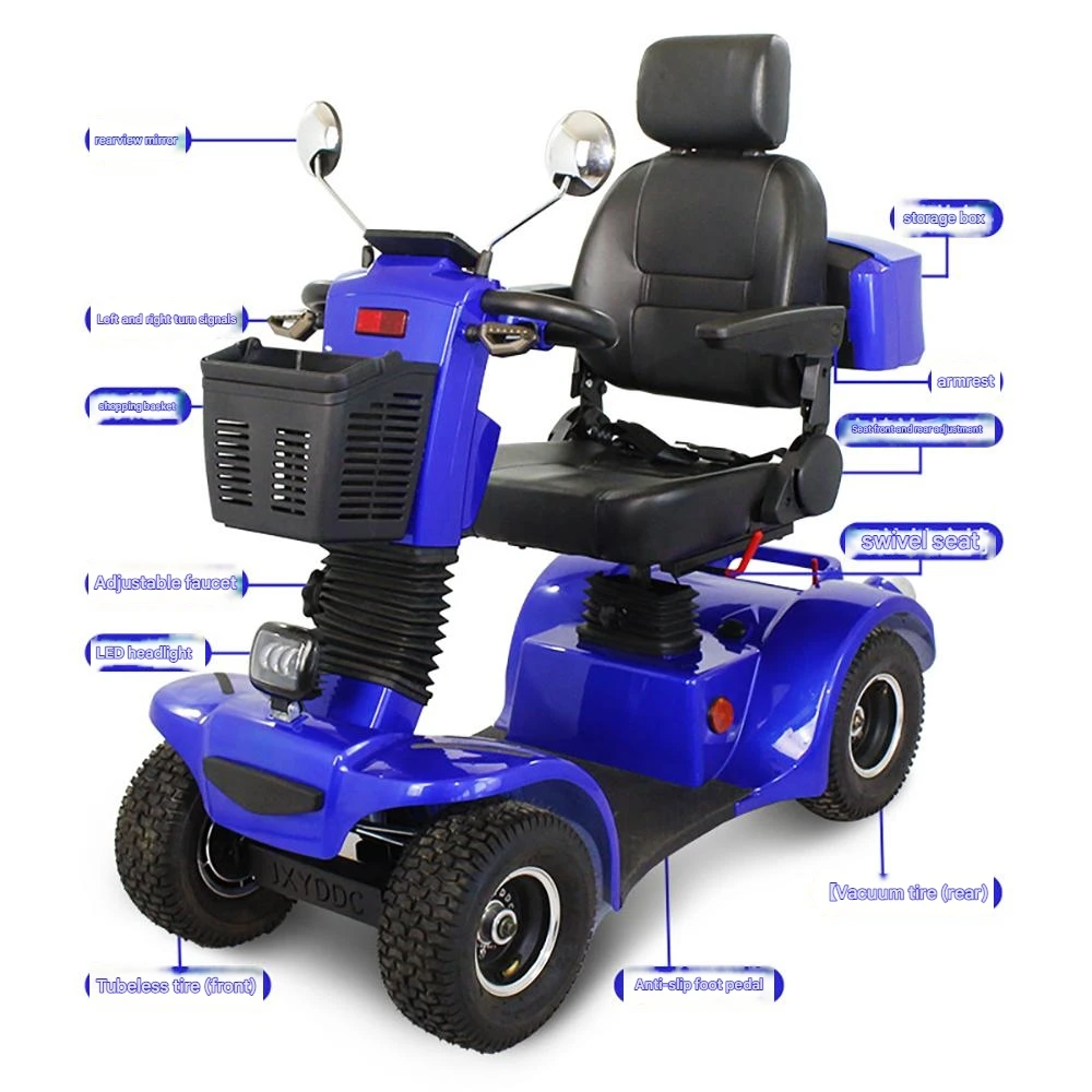 Electromagnetic Brake Electric Four-Wheeled Leisure Scooter, Safe For Shopping, a Must-Have Electric Vehicle For The Elderly