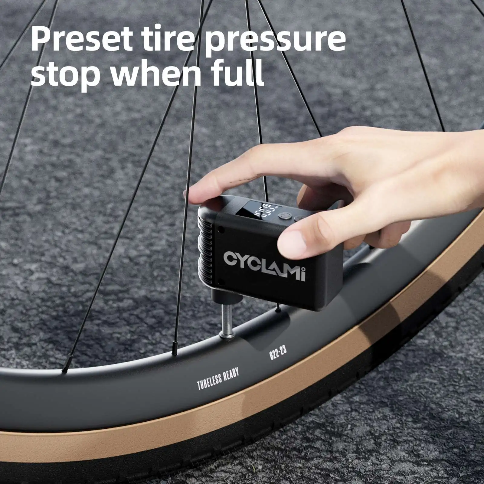CYCLAMI Mini Portable Pocket Bike Electric Air Pump Schrader Presta Valve Road MINI Fast Rechargeable Compressor Tire Inflator