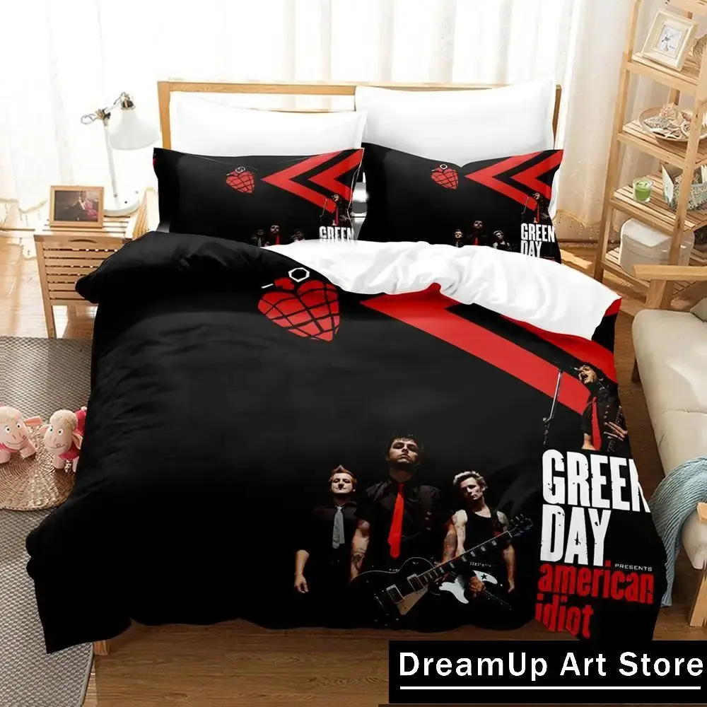 3D Print Green Day AMERICAN IDIOT Bedding Set Boys Girls Twin Queen King Size Duvet Cover Pillowcase Bed boys Adult Bedroom