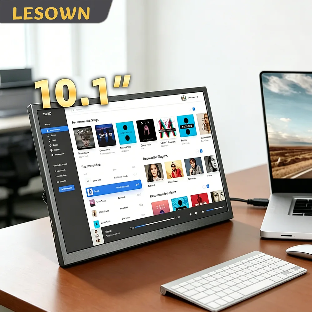 LESOWN Portable Monitor 10.1 Inch 2.5K LCD IPS USB C HDMI Small Display Plug & Play Secondary Monitor Extra Screen for Laptop PC