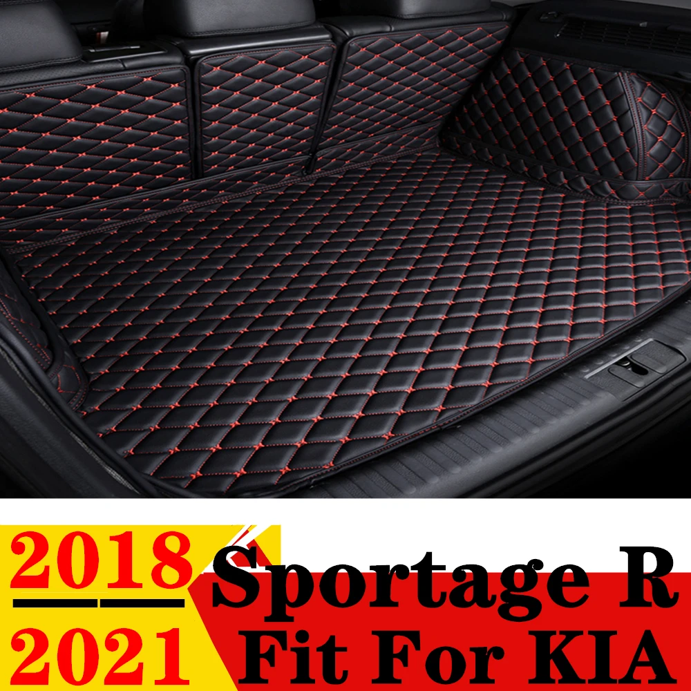 Car Trunk Mat For KIA Sportage R 2018 2019 2020 2021 Rear Cargo Cover Carpet Liner Tail Interior Vehicles Parts Boot Luggage Pad