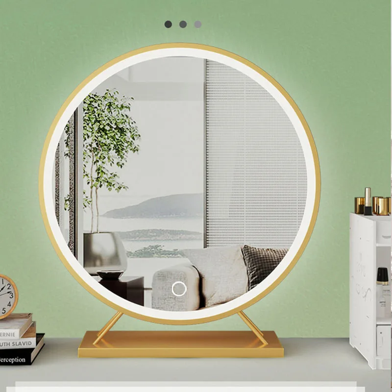 Espejo Circular grande LED, espejos de baño inteligentes redondos de 40CM, Espejo de Maquillaje Para dormitorio de niña, Espejo Para Banheiro, Espejo Baño