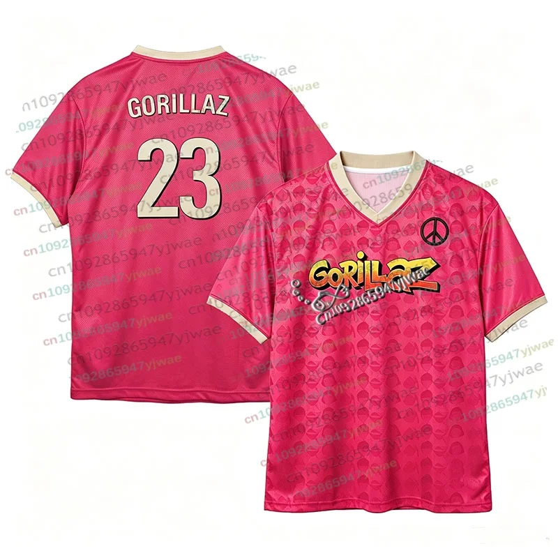 Herbst Neu Herren Damen T-Shirt Gorillaz Zweiseitiges Fußballtrikot Sport Virtuelle Band Indie Streetwear Schnelltrocknend Erwachsene Kinder Set T-Shirt – Detail 4