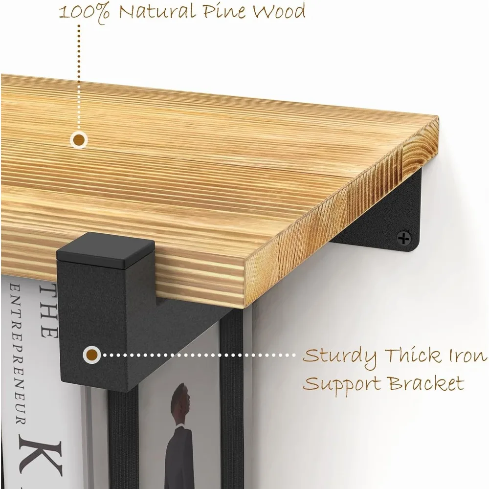 2 conjuntos de estante flutuante, suporte de parede invisível, estante que economiza espaço para decoração de casa