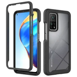 2 in 1 Hybrid Armor Shockproof Phone Case For Xiaomi Mi 10T Pro 13T Redmi K60 Ultra TPU Frame Transparent Plastic Back Cover