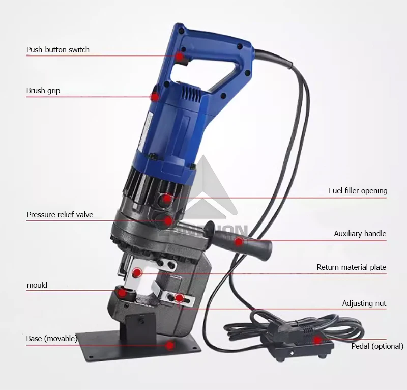 JP60 60*60mm Construction Fast Puncher Tool Drilling Machine Portable Hydraulic Electric Channel Steel Cutting Machine