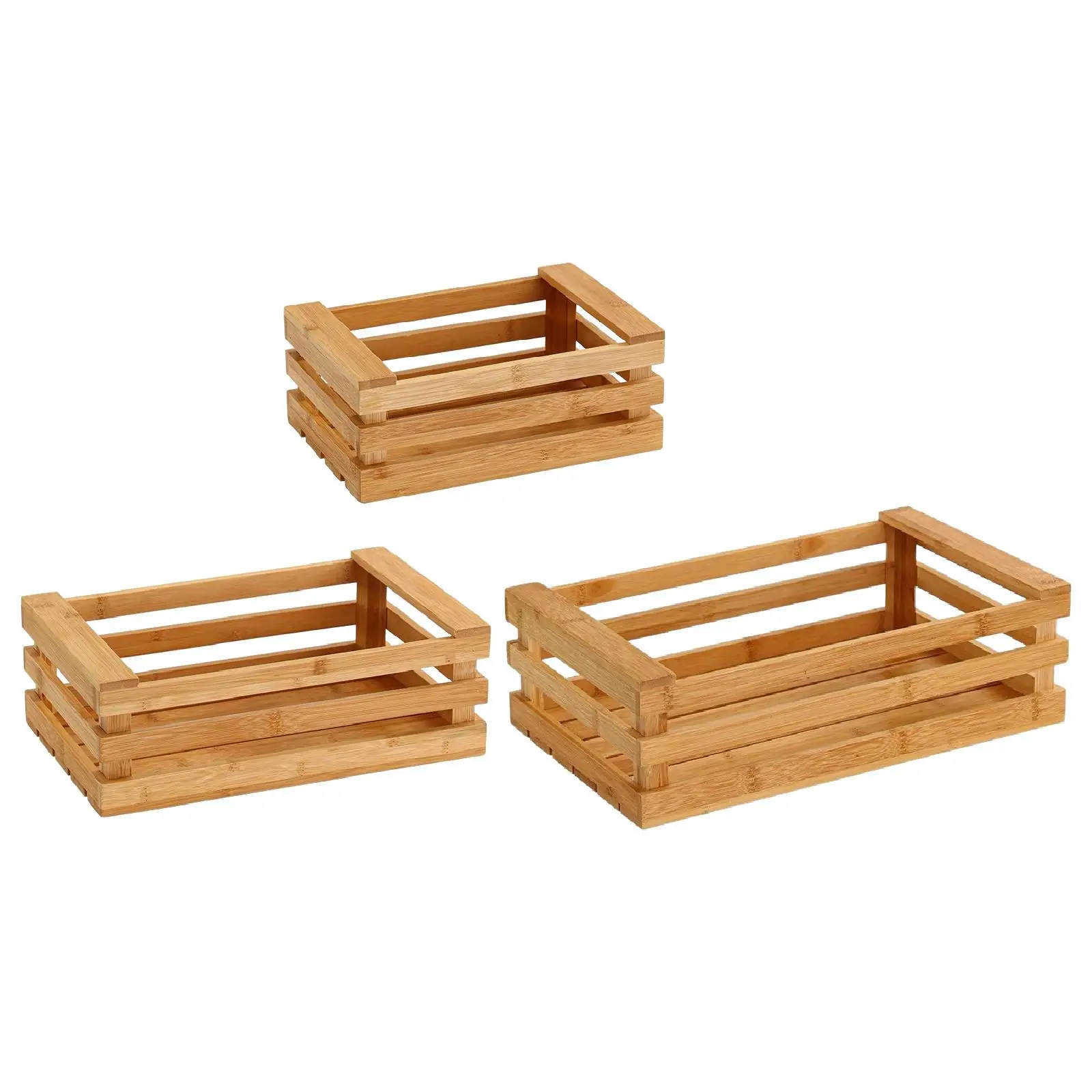 

Wood Crate Wooden Box Rustic Versatile Home Decor Nesting Storage Box for Home Sundries Pantry Organization Camping Bedroom