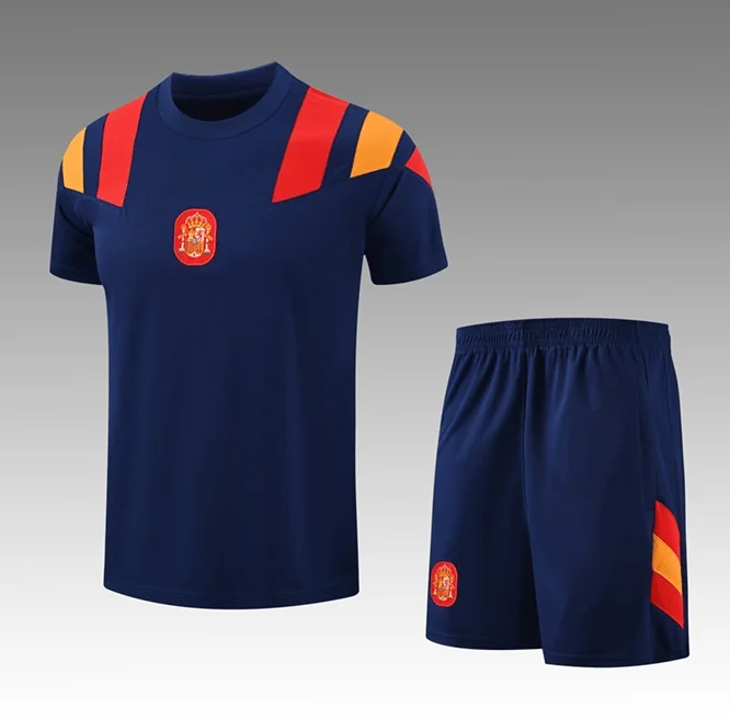 2026-2027 Spanien Fußballtrikot-Set Y2K Vintage Schnelltrocknend Atmungsaktiv Unisex Fußballshirt Shorts Herren Damen Nationalmannschaft Sport – Detail 2