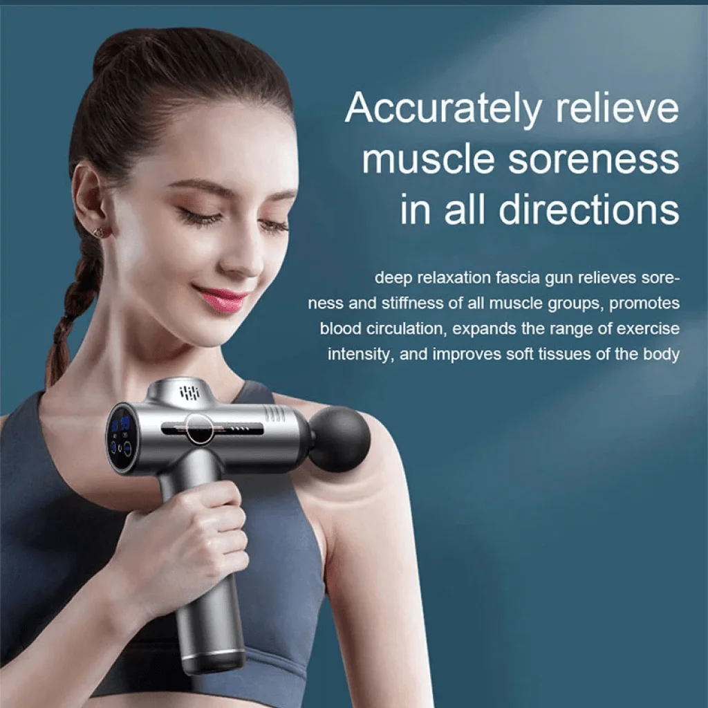 

Portable Fascia Massage Gun Deep Muscle Relaxation For Body Neck Back Pain Relief Fitness Recovery Slimming Vibration