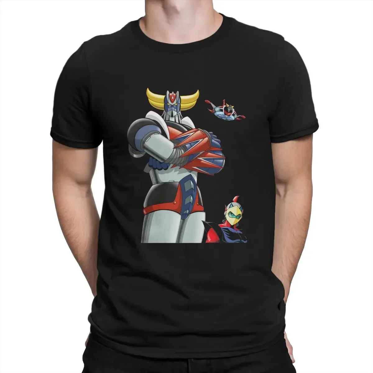 

Goldorak Men T Shirt Anime UFO Robot Grendizer Actarus Funny Tee Shirt Short Sleeve Round Collar T-Shirts 100% Cotton Clothes