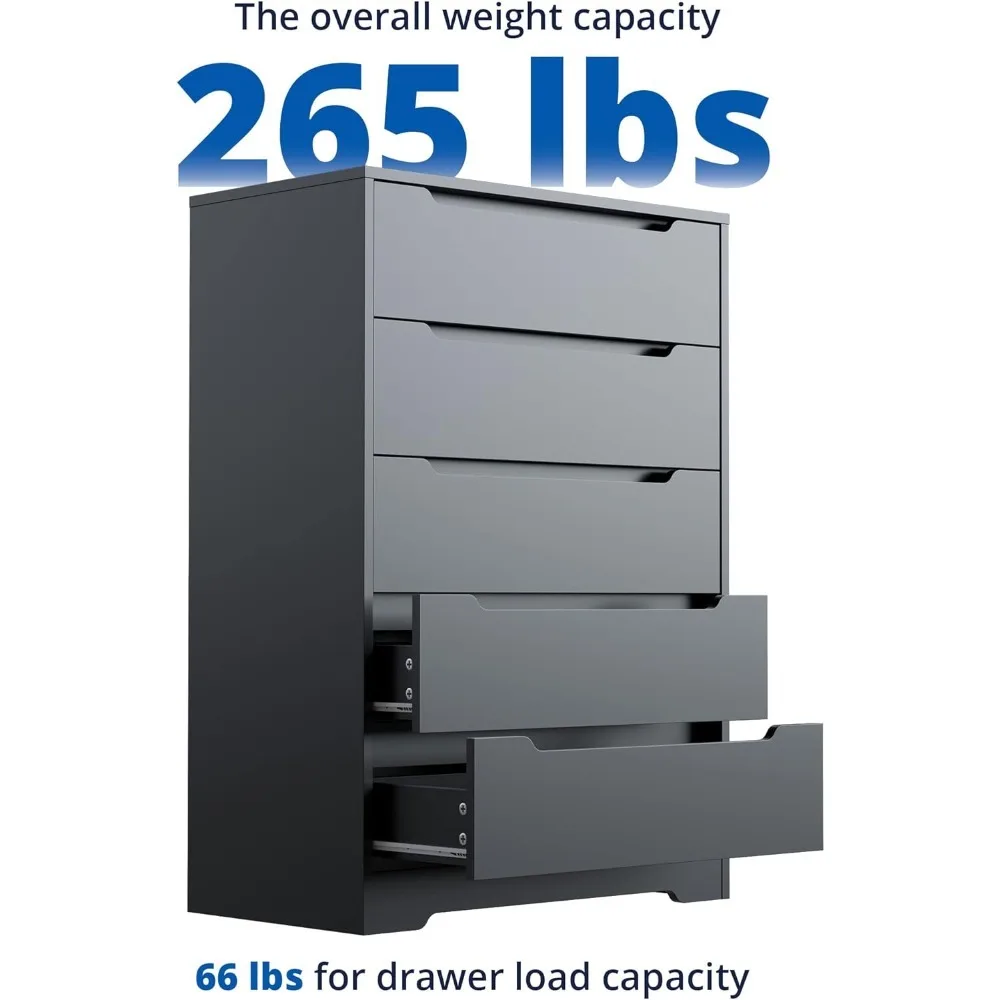 خزانة تخزين ذات 5 أدراج، خزانة ذات أدراج حديثة، طاولة تزيين كبيرة، خزانة تخزين خشبية مزخرفة طويلة