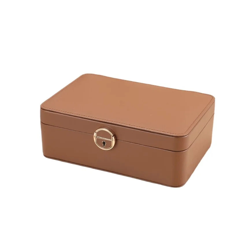 

Шкатулка для драгоценностей большой емкости с замком, высококачественная изысканная золотая шкатулка для драгоценностей, хранилище для ожерелья, сейф.