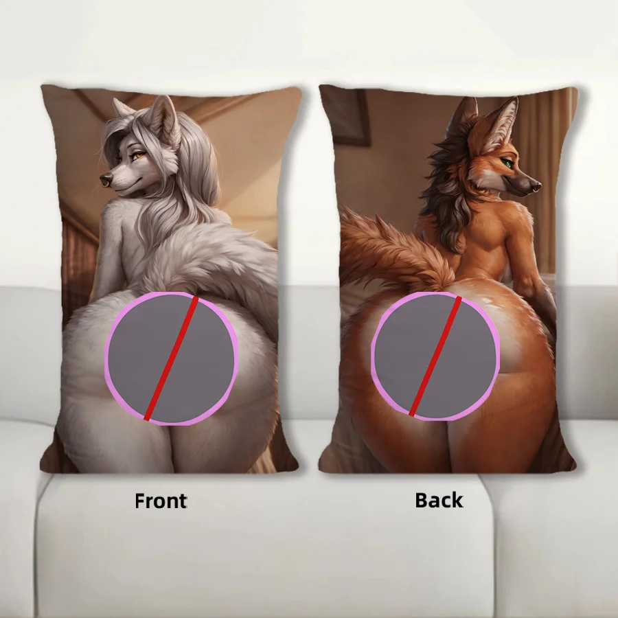 Dakimakura Anime Animal Nose Ring Style Sofa Cushion Body Pillow Cover Double Side Print Bedding Throw Pillow Case