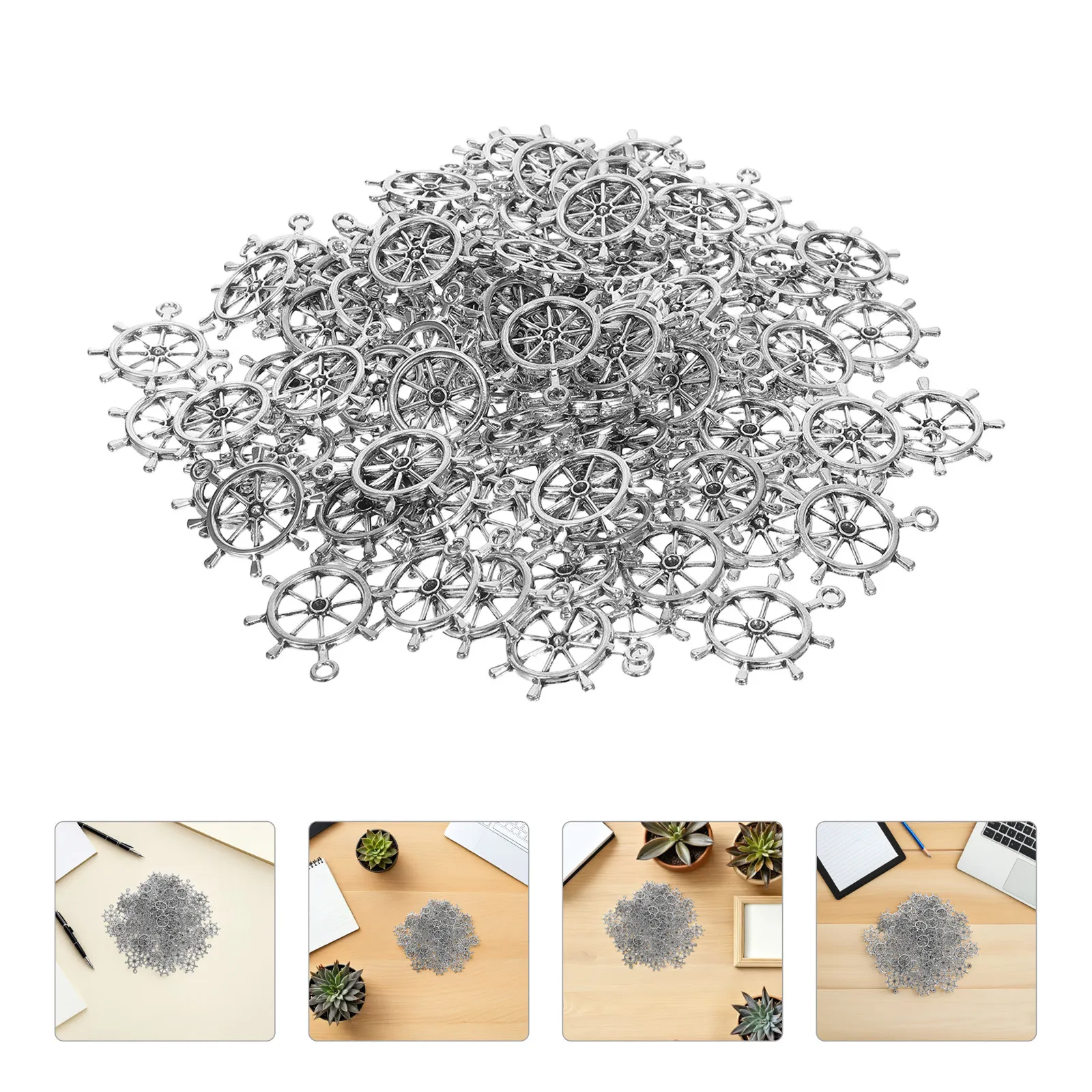 100Pcs Double Sided Pendant For Pendants For Necklace Making Party Accessories Alloy Nautical Anchor