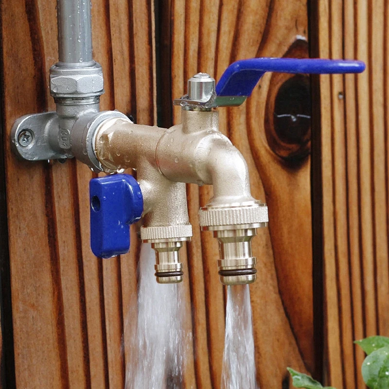 

Garden Tools Water Faucet 1/2" 3/4'' Outside & Inside Used Easy Turn On/Off Lever Handle Watering Supply Taps Ball Valve