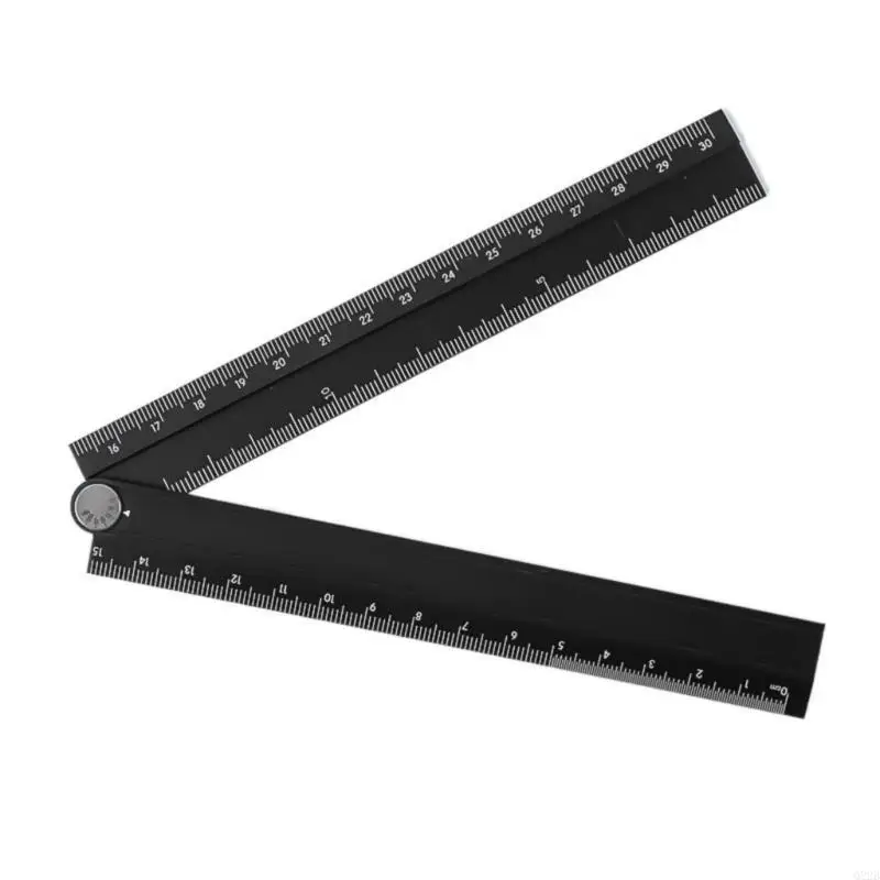 

Q22B Foldable 30cm Metric Rulers Aluminum Geometric Measuring Tool Precisions Measurement Tool for Office & Classroom Use