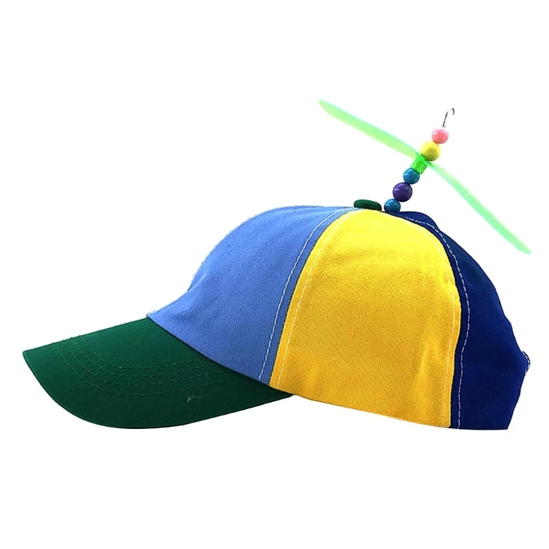 Cappello da baseball color arcobaleno con elica staccabile Copricapo divertente Cappello da baseball Cappello da baseball per