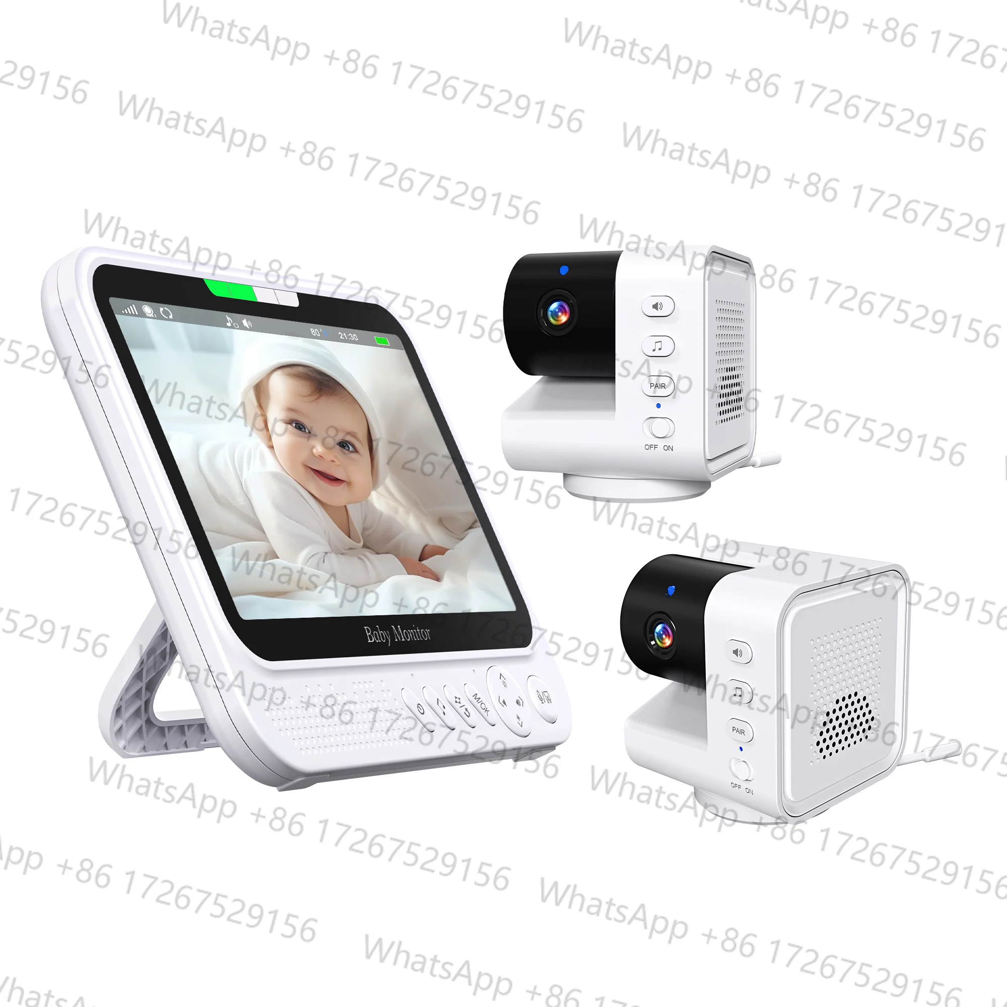 7Inch Screen PTZ Long Distance Digital Baby Monitor Temperature Monitoring Lullaby Babysitter Nanny Cam Intercom Baby Camera