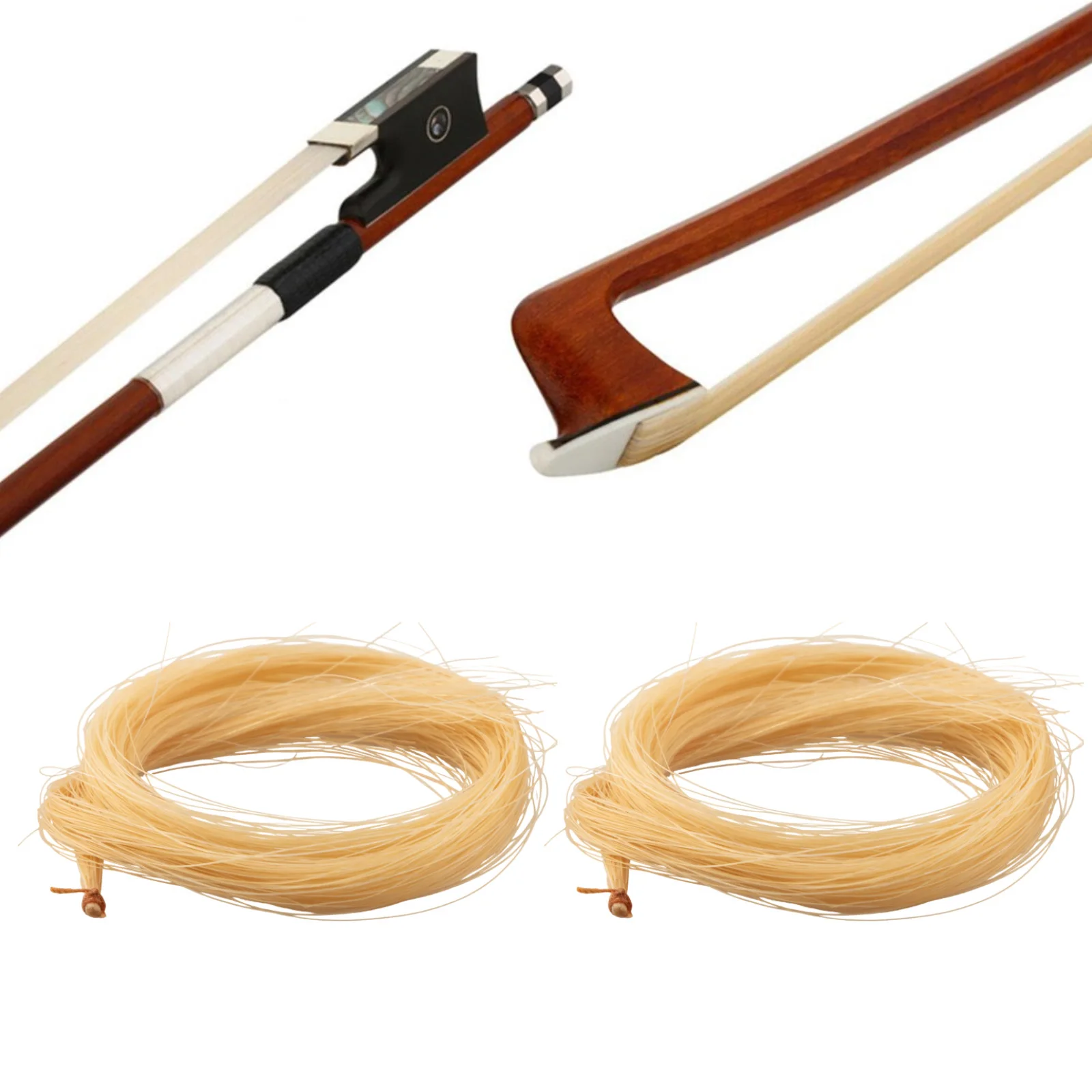 29.5inch Violin Bow Hair 2Hanks Accessories Bows Horsehair Mongolian Parts Viola Violin Nice Portable Pratical