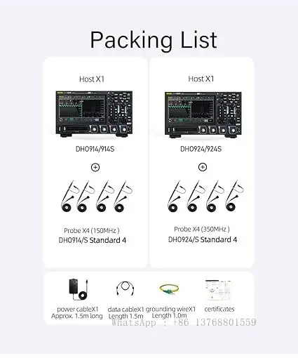 RIGOL Digital Oscilloscope DHO924S 4 Channels 250MHz 12-bit Vertical Resolution 1.25 GSa/s Sample Rate Built-in Signal Generator