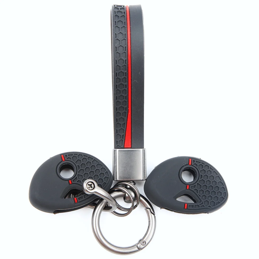 For BMW K1200R R1200RT K1300R S1000RR F650GS F800GS F800ST Silicone Car Key Fob Cover Buckle Loop Holder Shock Absorbing