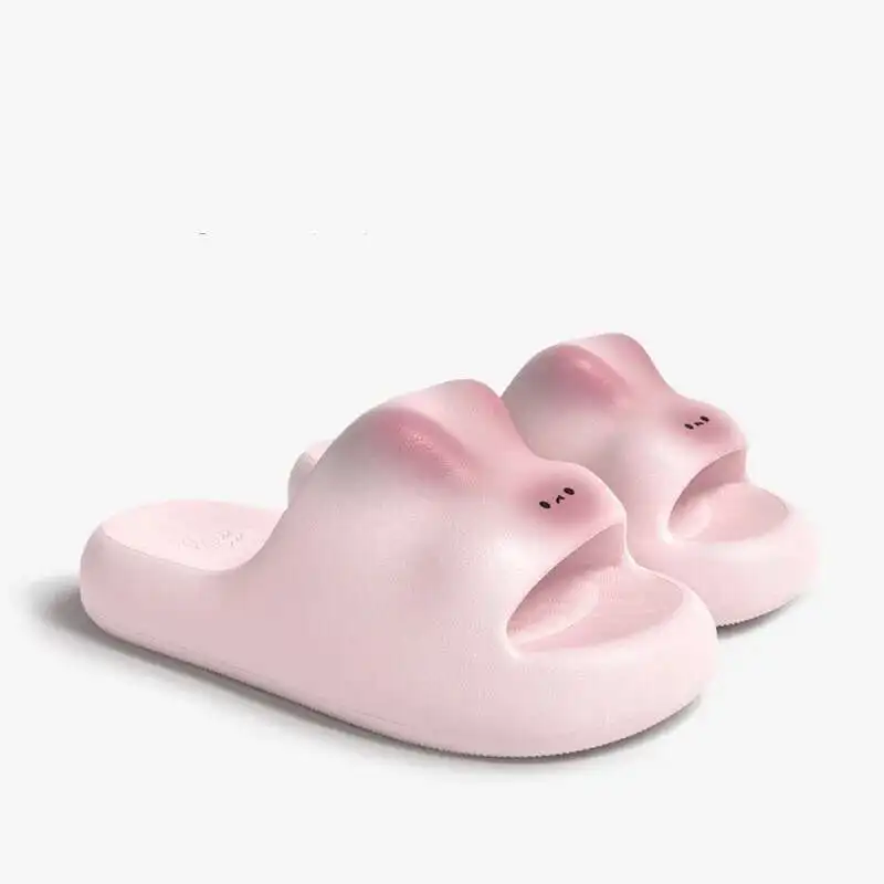 

Caramel Rabbit Cute Slippers For Women 2025 Summer Home Indoor Bathing Anti Slip Cooling, Soft Bottom Couple 3D Cartoon Slippers