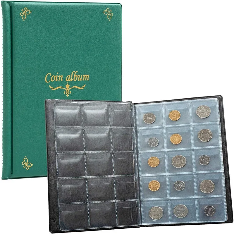 

150 Pockets Coin Stamp Album Gifts For Commemorative Tokens Album Coin Organizer Storage Bags Coin Badges Collection Book Holder