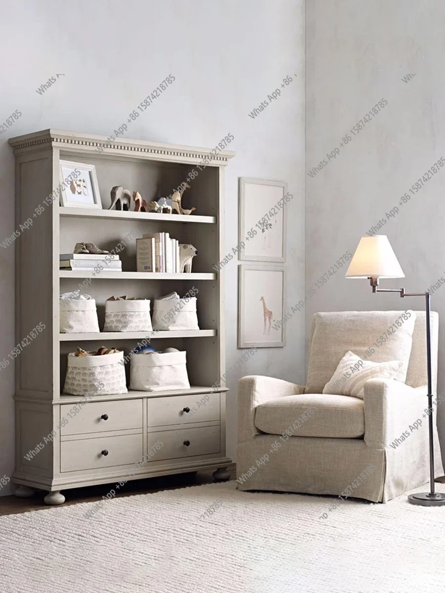 

S American Solid Wood Bookcase Bookshelf Toy Storage Cabinet Locker Living Room Display Home Floor