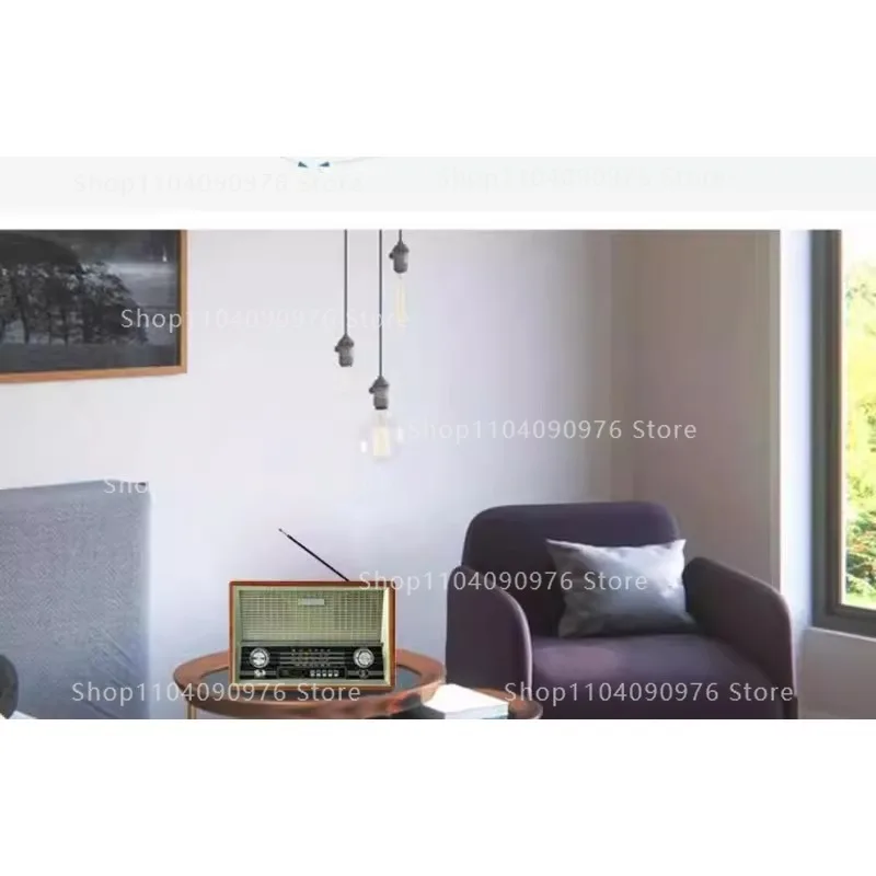 Radio Bluetooth rétro vintage avec AM/FM/SW, télécommande, carte mémoire, AUX - Haut-parleur de bureau classique pour personnes âgées