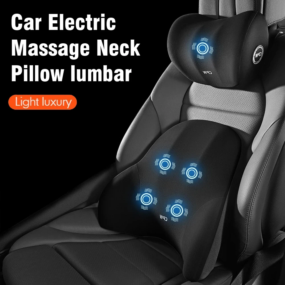 Car Neck Massage Pillow Lumbar Support Cushion Auto Seat Travel Relax Head Waist Support Auto Accessories Universal Headrest