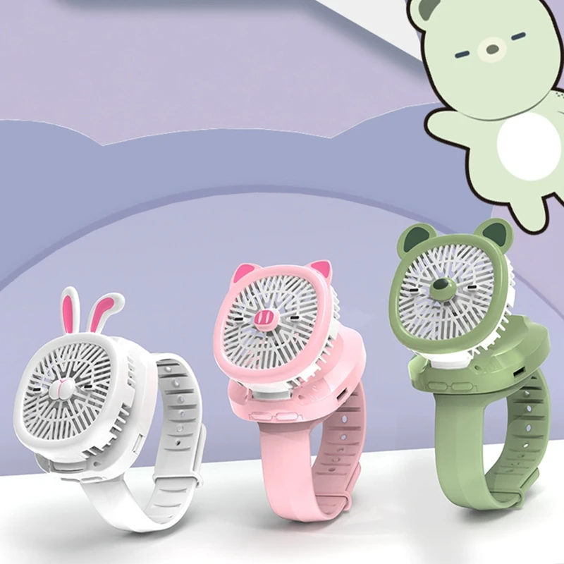 Mini Mang Theo Cổ Tay Quạt Đồng Hồ Mùa Hè Động USB Sạc Quạt Làm Mát Không Khí Có Thể Tháo Rời Cá Nhân Cho Đồ Chơi Đồng Hồ Bàn