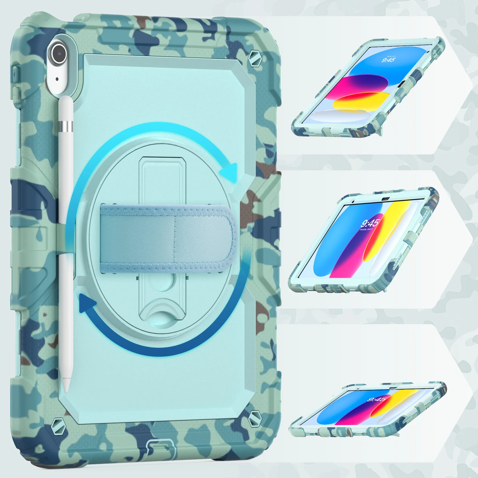 

Чехол-подставка для iPad A16 2025 11-го поколения 10.9 2022 10-го поколения. A3354 A3355 A3356 A2757 A2777 A2696. Вращающаяся крышка с защитой экрана.