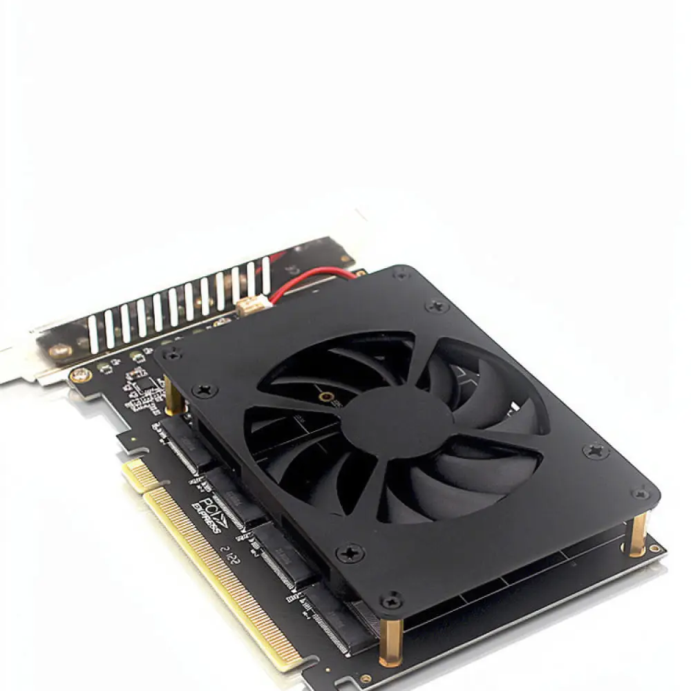 PCIe X16 To M 2 NVMe SSD Expansion Adapter For PHDK PH44F Desktop PC Mainboard Storage Upgrade Converter With Fan