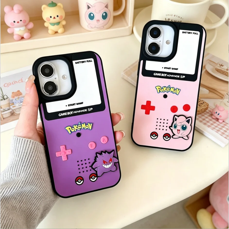 Für iPhone 17 Pro Max Hülle, 3D Pokemon Ball Gengar Stoßfeste Cartoon Niedliche Weiche Handyhülle für iPhone 17 16 15 14 13 Hülle Funda