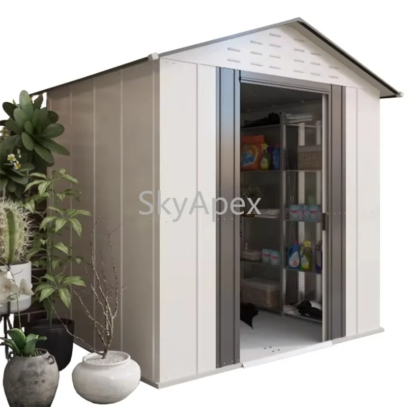 Waterproof Metal Outdoor Storage Shed Backyard Tool House Garden Shed For  Tools  Equipment  Storage Weather Resistant Organizer