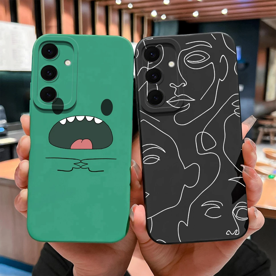 Case For Samsung Galaxy S25 FE Cute Funny Cover Soft Liquid Silicone Anti Slip Phone Shell For Samsung S 25 FE Shockproof Bumper