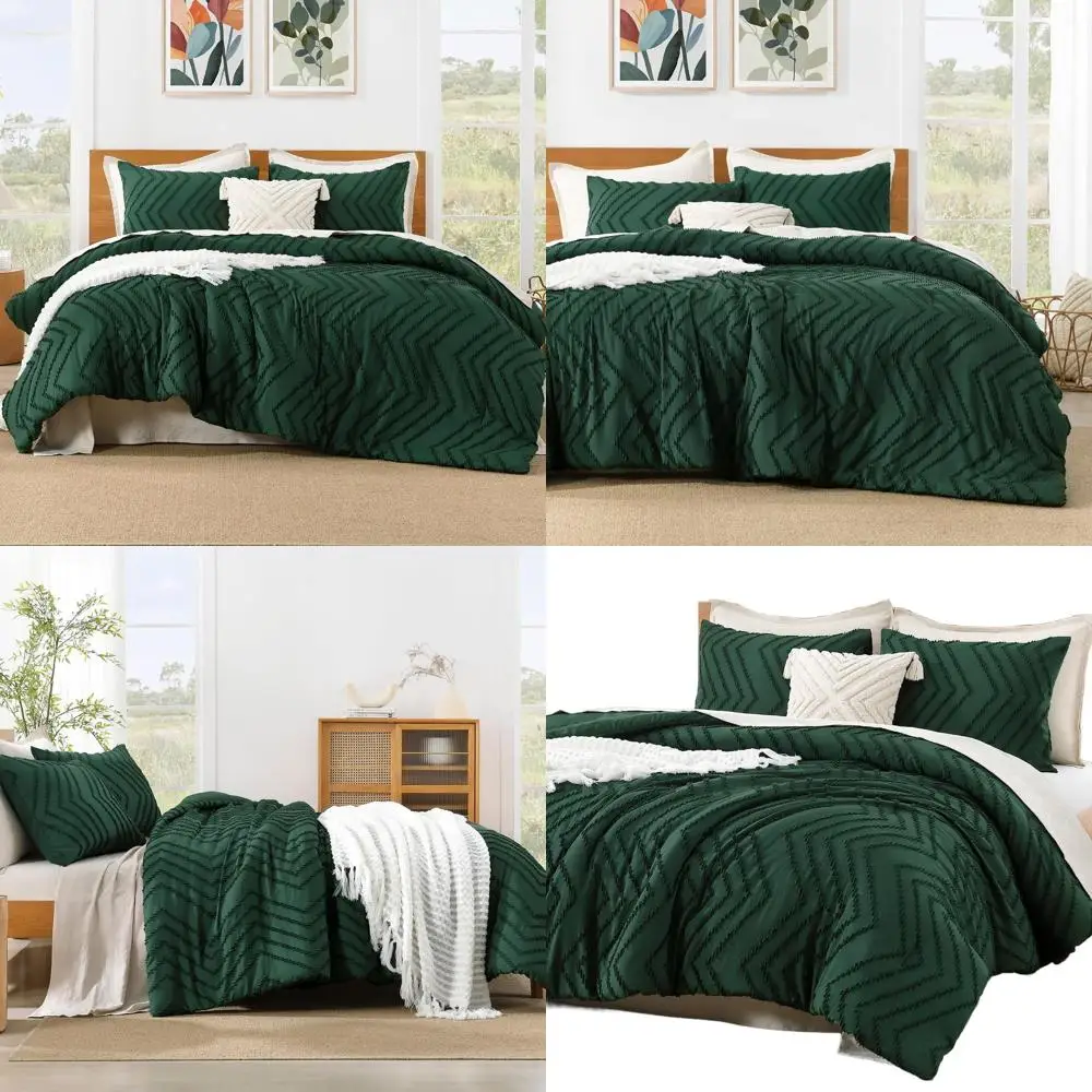 

Комплект из 3 предметов: одеяло-плед цвета темно-изумрудный с шевронным узором, легкое, стеганое, плюшевое, зимнее постельное белье, подарок