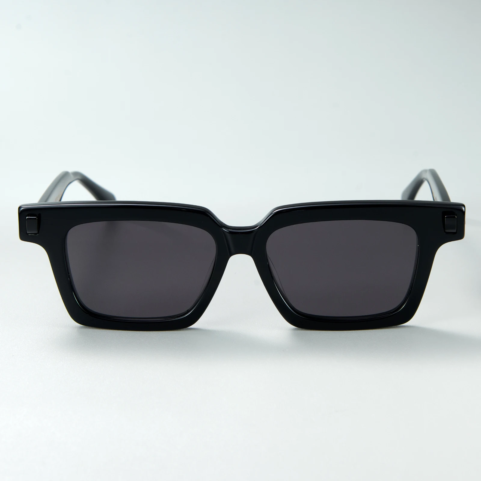 リーフタイガー 400UV 保護ファッションフルグレーレンズサングラスブライトブラック長方形ユニセックススクエアシェード RET-901