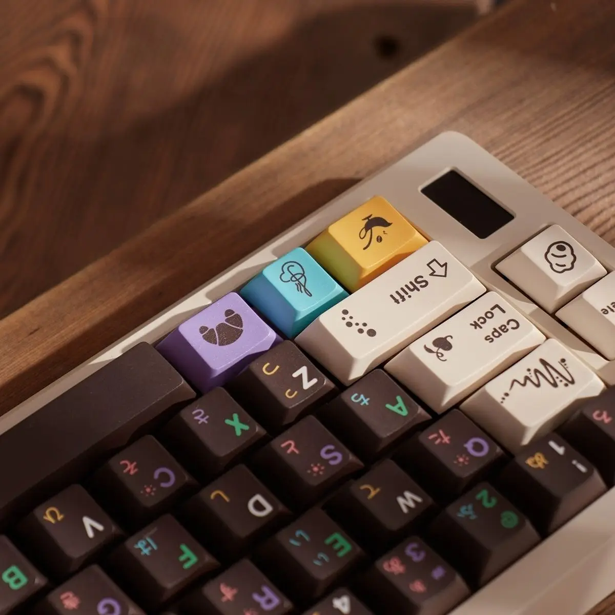 129Keys Chocolate Donut Coffee Color Keycap Afternoon Tea Mechanical Keyboard Pbt Five-Sided Sublimation Cherry Pbt Retro Keycap