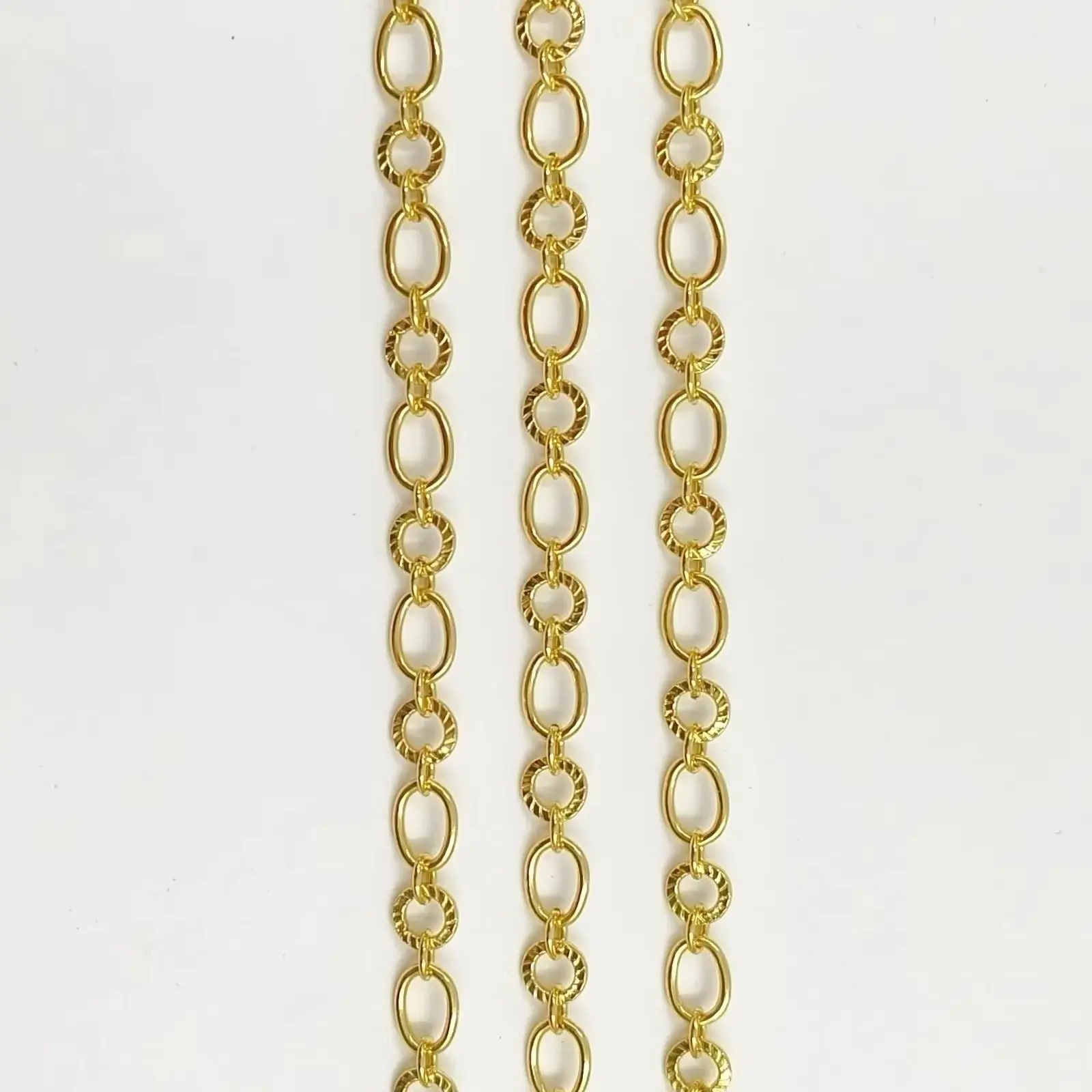 WT-BC259 Hot Sale Round And Oval Shape Yellow Brass 5 Meters Chian Necklace Good Quality Jewelry Finding