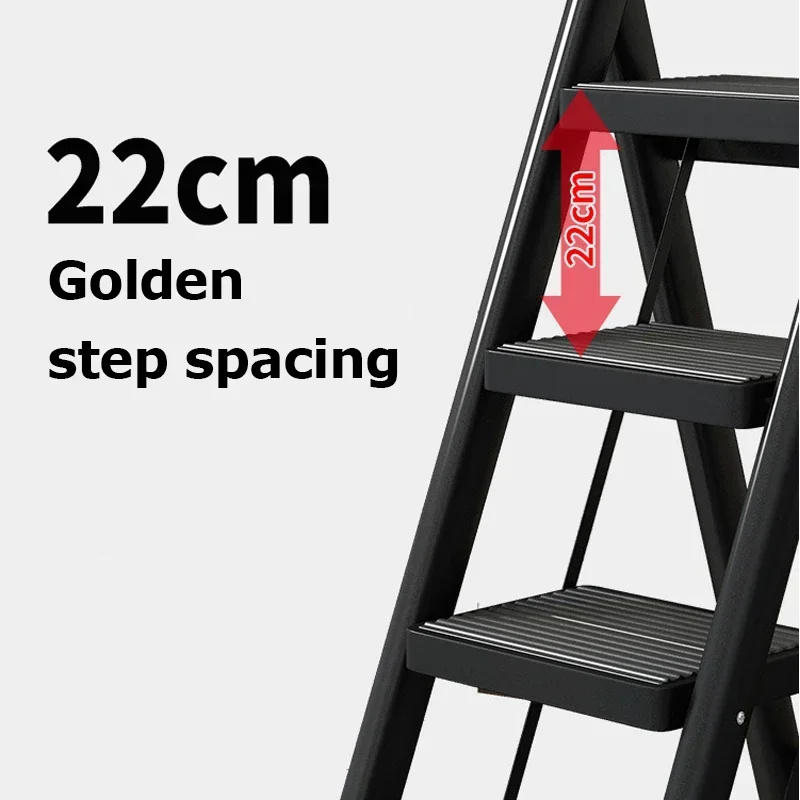 Ladder Folding Ladder for Home 2/3 Step Carbon Steel Step Stool Storage Rack Anti-slip Herringbone Ladders Indoor Folding Stairs
