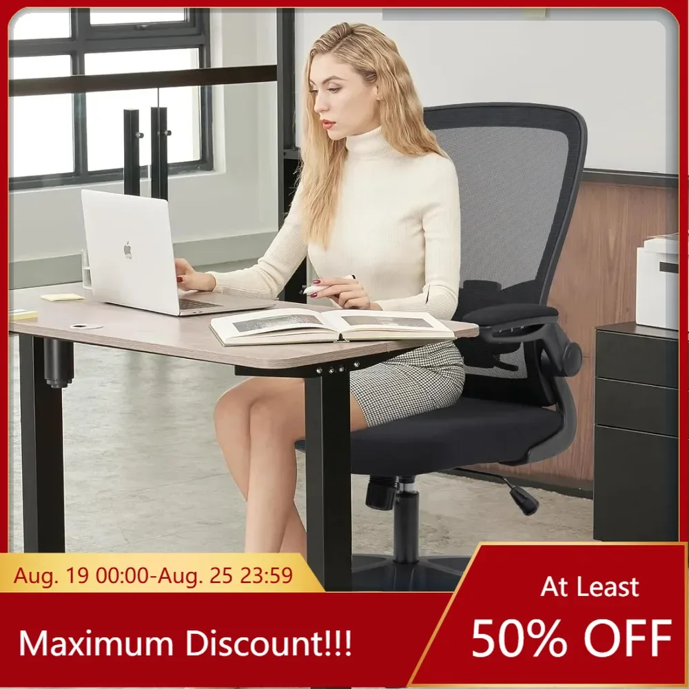 

Desk Chairs with Wheels,Ergonomic Mesh Office Chair Adjustable Height and Swivel Lumbar Support Home Office Chair with Armrests