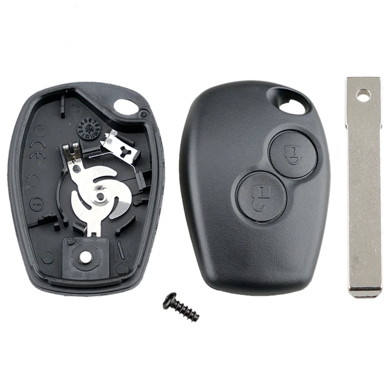 2 Buttons Car Auto Key Fob Case Shell Replacement Remote Cover with VA2 Blade Fit for Renault