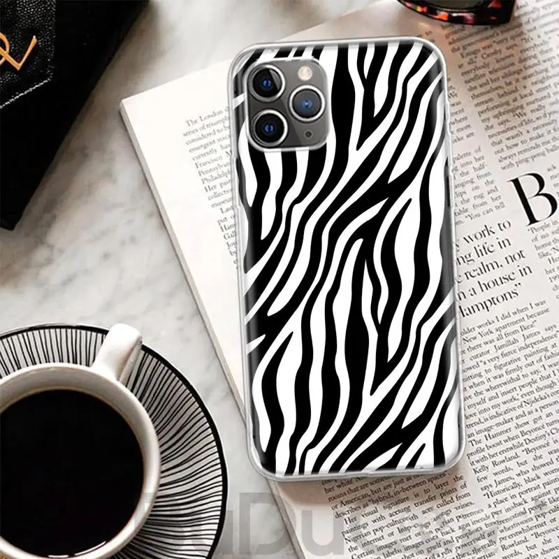 Zebra Stripe Black White Cover For iPhone 16 15 14 13 12 11 Pro Max Apple Phone Case X XS 7 Plus 8 + Art Customized Print Shell  image 3