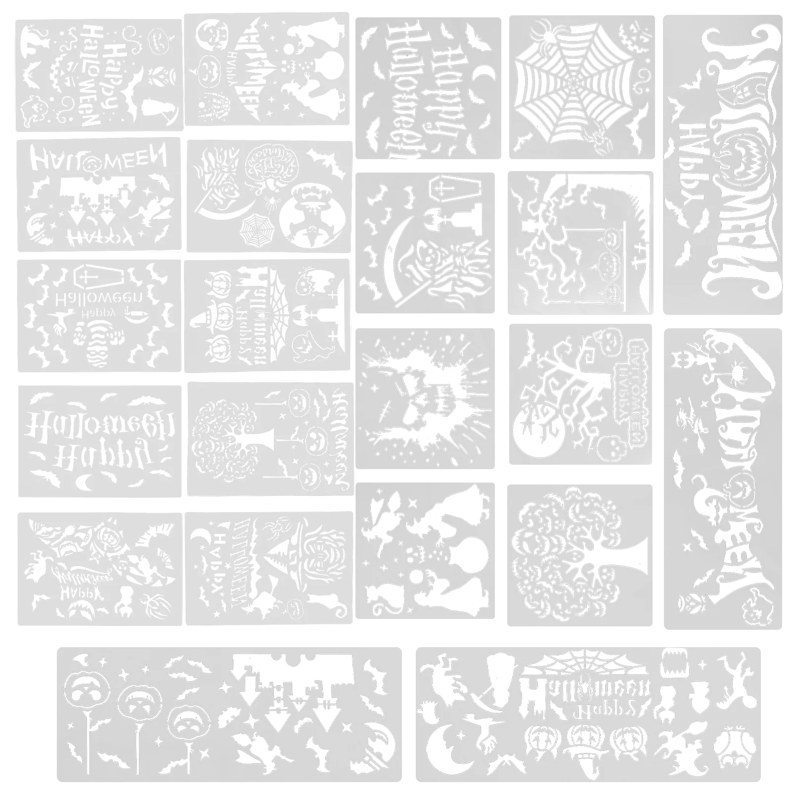 

2 Sets Painting Template Decor Halloween Mold Hollow Out Decorative Templates Stencils DIY Graffiti Accessories Plastic Crafts